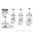 11 Inch Wood Accent Lantern Steel Chandelier light